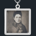 Portrait of Isabella Bird Bishop Silver Plated Necklace<br><div class="desc">Portrait of Isabella Bird Bishop, traveller and writer located at the Louvre, Paris, France. The Portrait of Isabella Bird Bishop, traveller and writer was created around the 18th century.</div>
