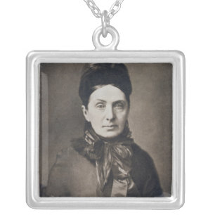 Portrait of Isabella Bird Bishop Silver Plated Necklace
