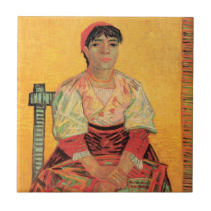 Portrait of Italian Woman by Vincent van Gogh Ceramic Tile