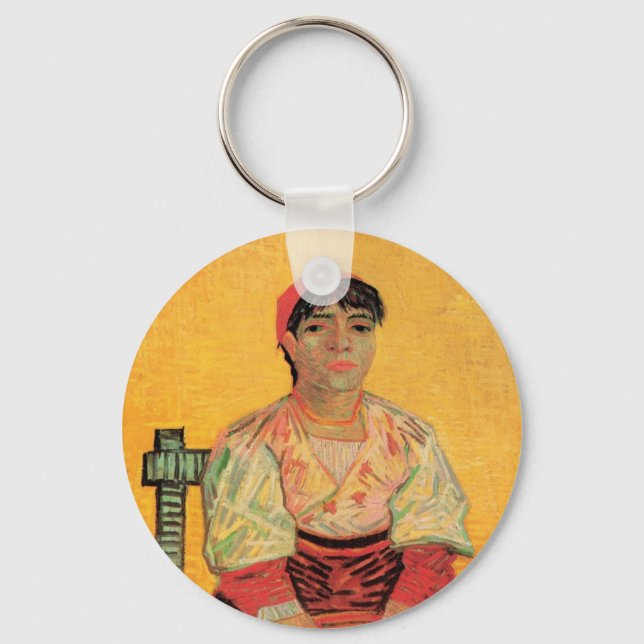 Portrait of Italian Woman by Vincent van Gogh Keychain (Front)