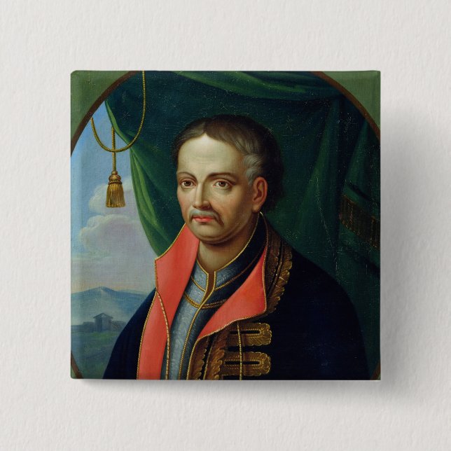Portrait of Ivan Mazepa Pinback Button (Front)