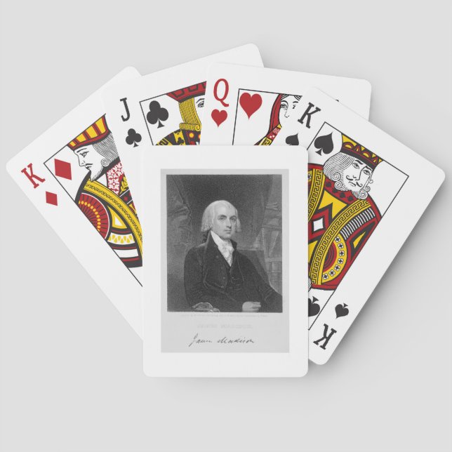 Portrait of James Madison, engraved by William A. Poker Cards (Back)