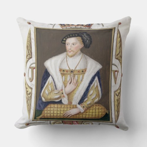 Portrait of James V 1512_42 King of Scotland fro Throw Pillow