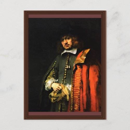 Portrait Of Jan Six By Rembrandt Harmensz Van Postcard