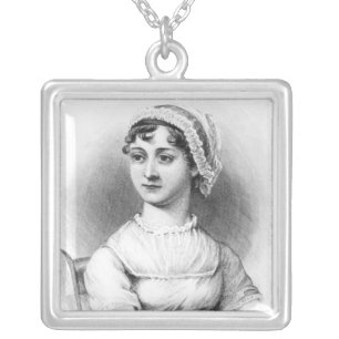 Portrait of Jane Austen Silver Plated Necklace