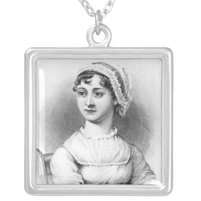Portrait of Jane Austen Silver Plated Necklace (Front)