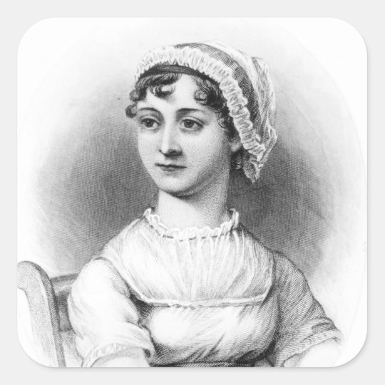 Portrait of Jane Austen Square Sticker | Zazzle.com