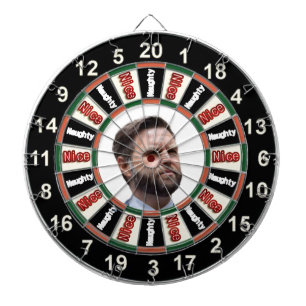 Portrait of JD Vance political dart board
