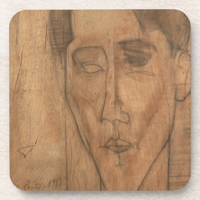 Portrait of Jean Cocteau (1889-1963) 1917 (pencil Beverage Coaster (Front)