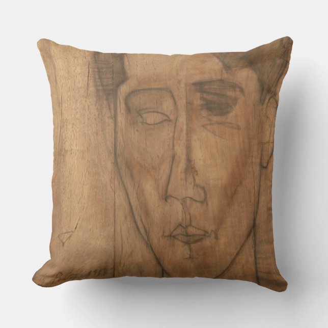 Portrait of Jean Cocteau (1889-1963) 1917 (pencil Throw Pillow (Front)