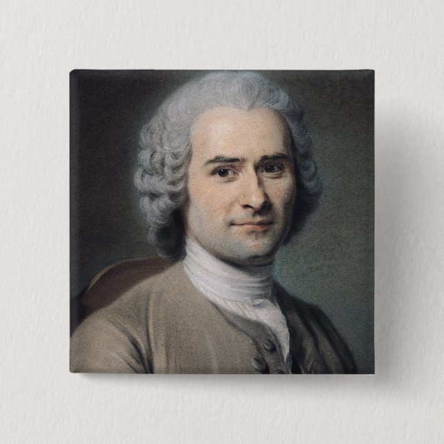 Portrait of Jean Jacques Rousseau Pinback Button (Front)
