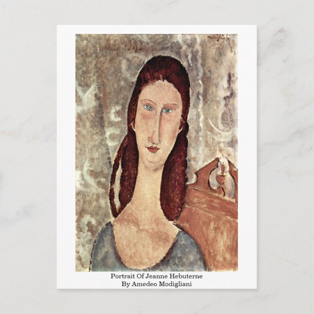 Portrait Of Jeanne Hebuterne By Amedeo Modigliani Postcard (Front)