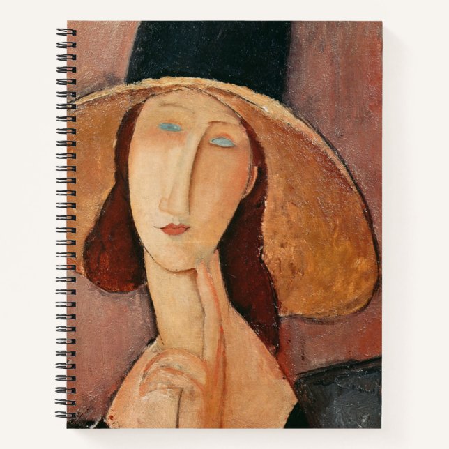 Portrait of Jeanne Hebuterne in a large hat Notebook (Front)