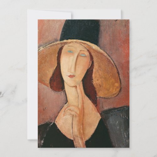 Portrait of Jeanne Hebuterne in a large hat Thank You Card