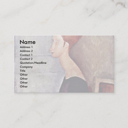 Customizable Portrait Of Jeanne Hébuterne In Dark Clothes Business Card Template