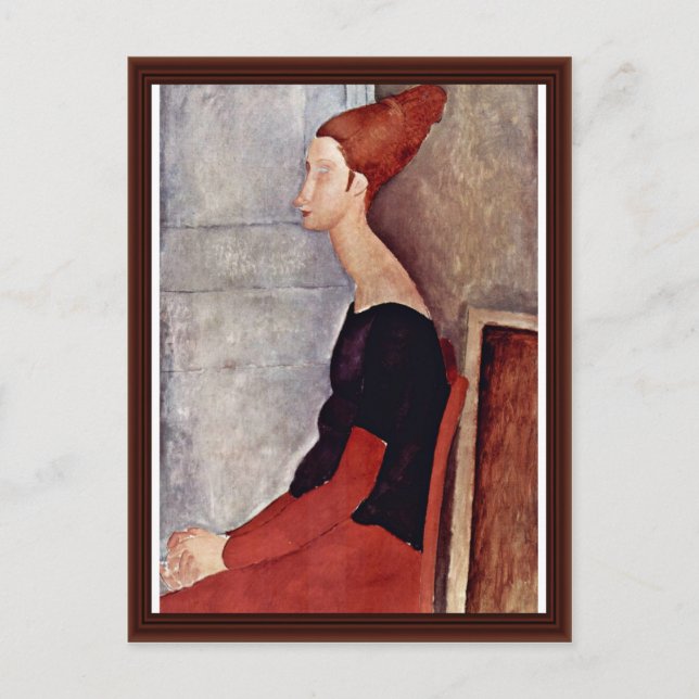 Portrait Of Jeanne Hébuterne In Dark Clothes Postcard (Front)