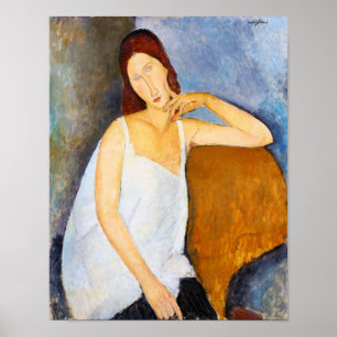 Portrait of Jeanne Hebuterne, Modigliani Poster