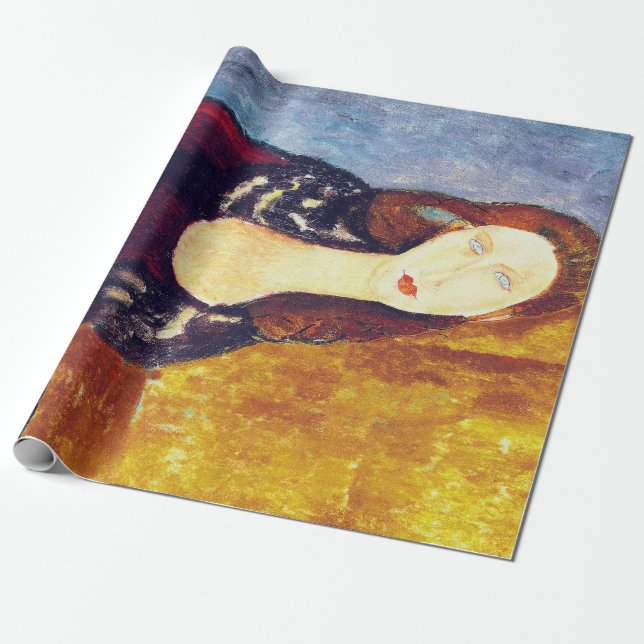 Portrait of Jeanne Hebuterne, Modigliani Wrapping Paper (Unrolled)