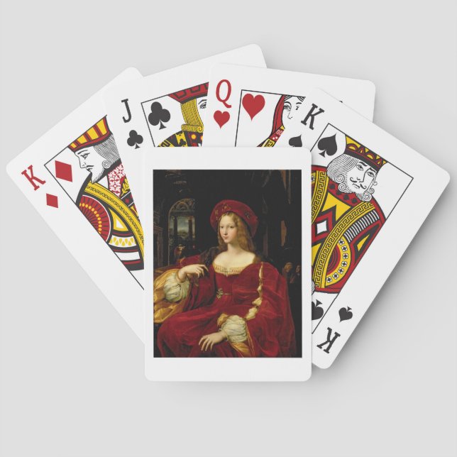 Portrait of Jeanne of Aragon (c.1500-77) wife of A Poker Cards (Back)