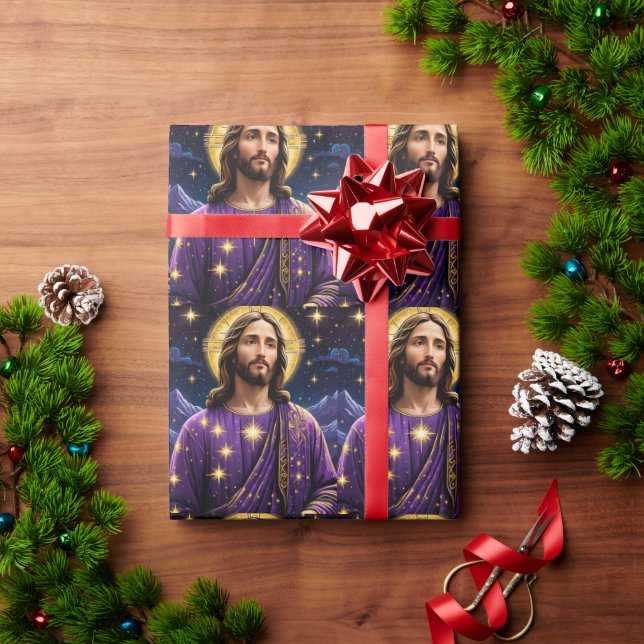 Portrait of Jesus Christ Christmas Wrapping Paper (Holiday Gift)