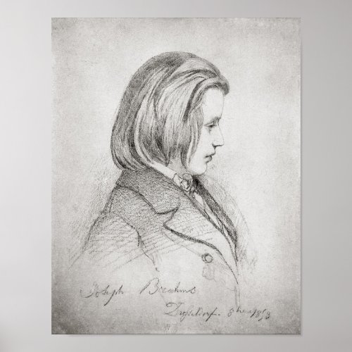 Portrait of Johanes Brahms  aged Twenty 1853 Poster