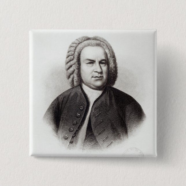 Portrait of Johann Sebastian Bach Pinback Button (Front)