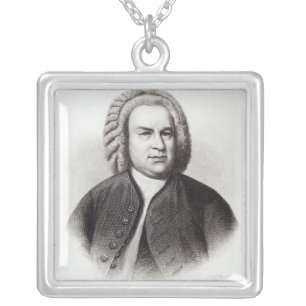 Portrait of Johann Sebastian Bach Silver Plated Necklace