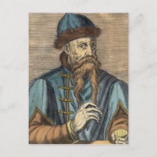 Portrait of Johannes Gutenberg 2 Postcard