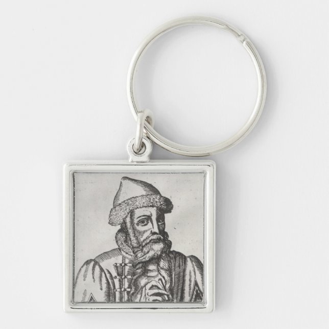 Portrait of Johannes Gutenberg Keychain (Front)