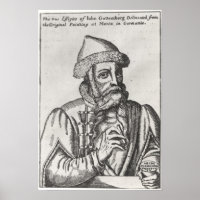 Portrait of Johannes Gutenberg Poster