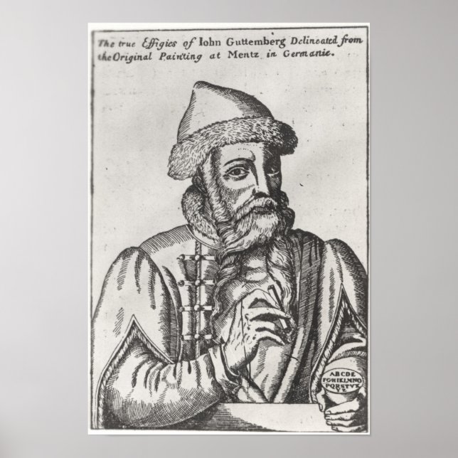Portrait of Johannes Gutenberg Poster (Front)