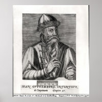 Portrait of Johannes Gutenberg Poster