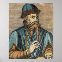 Portrait of Johannes Gutenberg Poster