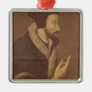 Portrait of John Calvin Metal Ornament
