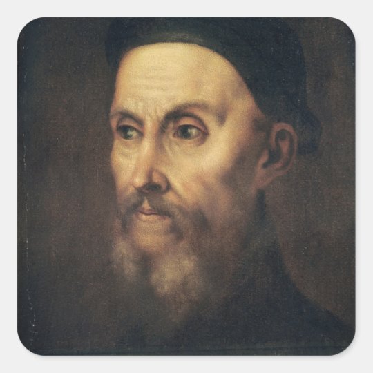 Portrait of John Calvin Square Sticker