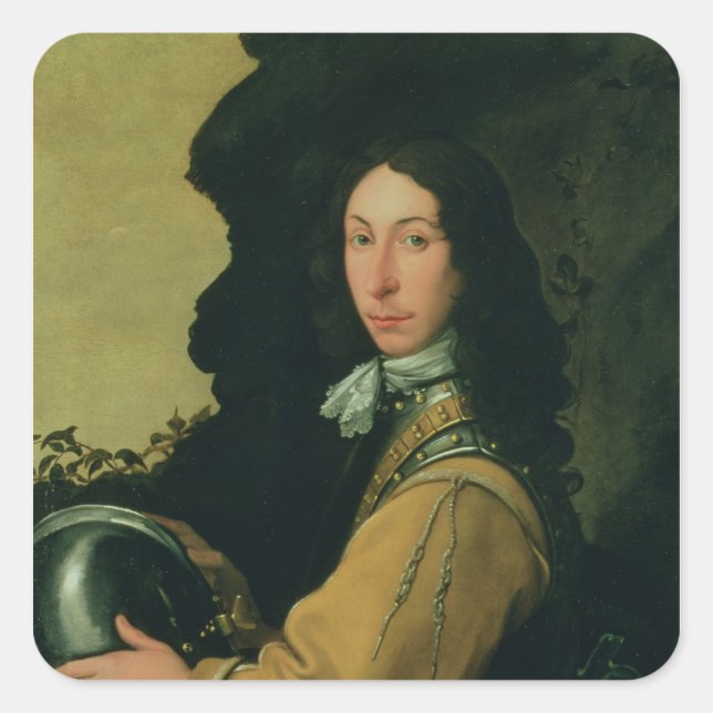 Portrait of John Evelyn Square Sticker (Front)