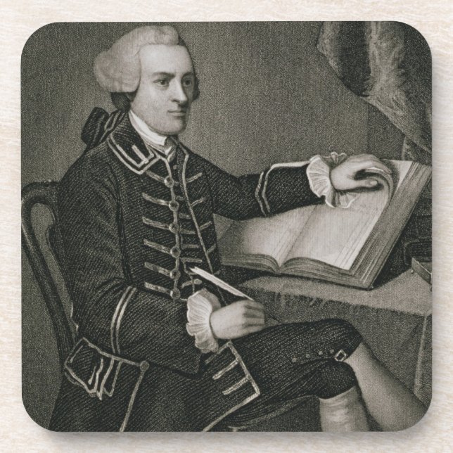 Portrait of John Hancock, engraved by John B. Forr Coaster (Front)