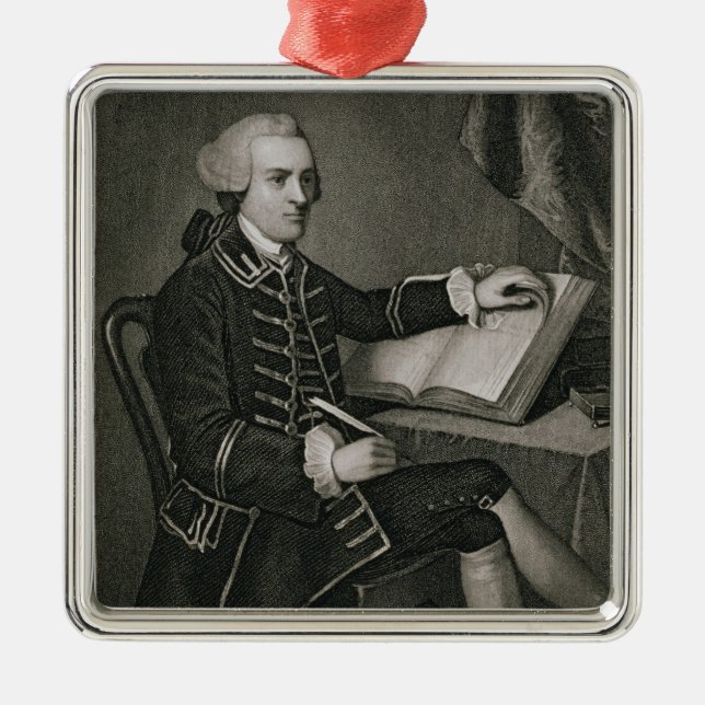 Portrait of John Hancock, engraved by John B. Forr Metal Ornament (Front)