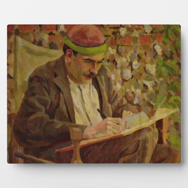 Portrait of John Maynard Keynes (1883-1946) (oil o Plaque (Front)