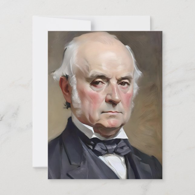 Portrait Of John Quincy Adams Holiday Card (Front)