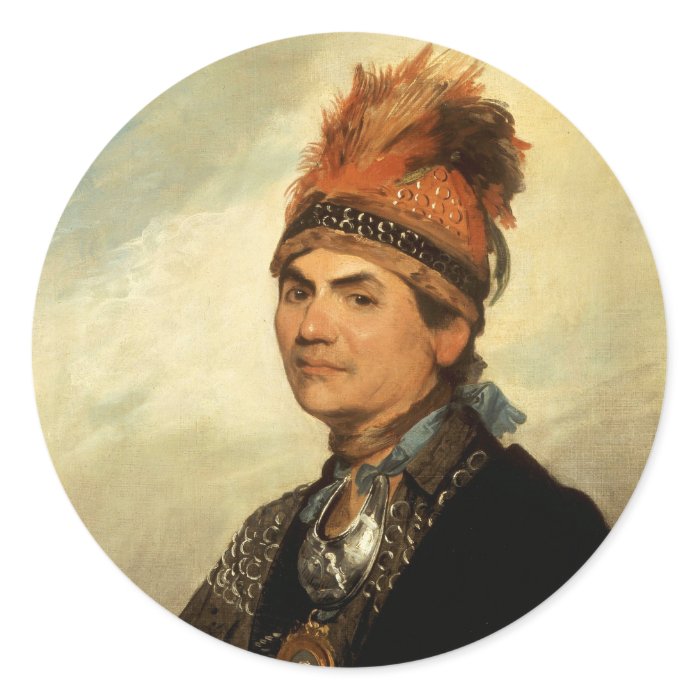 Portrait of Joseph Brant by Gilbert Stuart Sticker