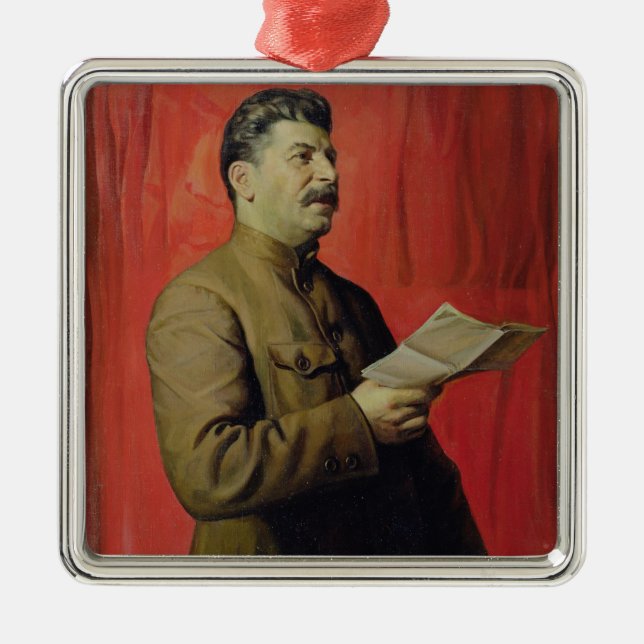 Portrait of Josif Stalin, 1933 Metal Ornament (Front)