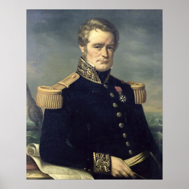 Portrait of Jules Dumont d'Urville 1845 Poster (Front)