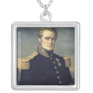 Portrait of Jules Dumont d'Urville  1845 Silver Plated Necklace