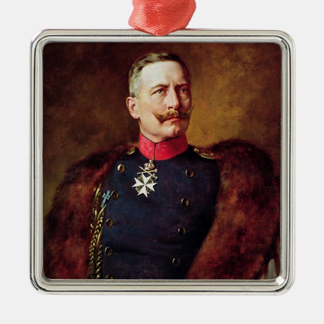 Portrait of Kaiser Wilhelm II Metal Ornament (Front)