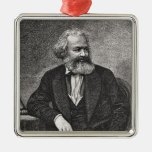 Portrait of Karl Marx 1857 Metal Ornament