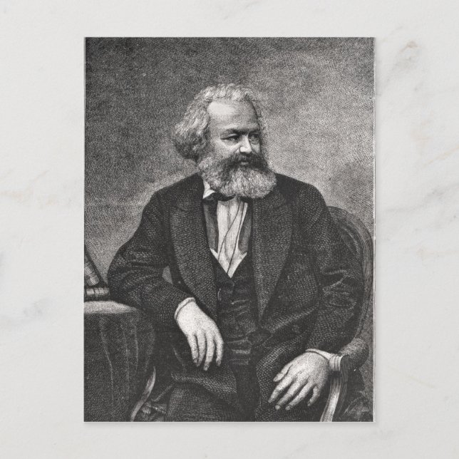 Portrait of Karl Marx  1857 Postcard (Front)