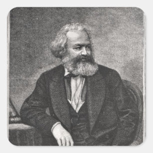 Portrait of Karl Marx 1857 Square Sticker
