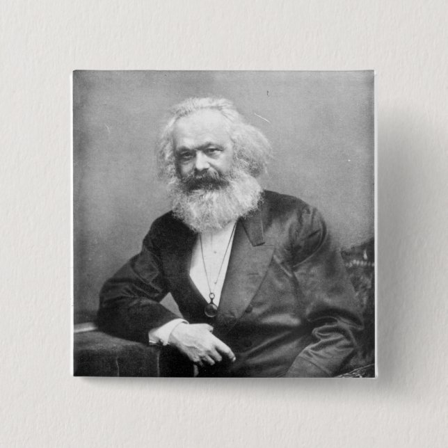 Portrait of Karl Marx Button (Front)
