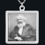Portrait of Karl Marx Silver Plated Necklace<br><div class="desc">English Photographer's Portrait of Karl Marx (1818-1893) located at a Private Collection. The Portrait of Karl Marx (1818-1893) was created around the 19th century.</div>